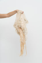 Load image into Gallery viewer, Vintage x Gold Sequin Mesh Fringe Scarf