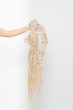 Load image into Gallery viewer, Vintage x Gold Sequin Mesh Fringe Scarf