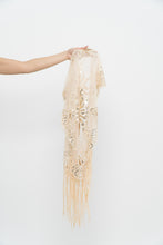 Load image into Gallery viewer, Vintage x Gold Sequin Mesh Fringe Scarf