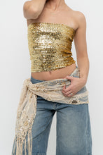 Load image into Gallery viewer, Vintage x Gold Sequin Strapless Top (XS-M)