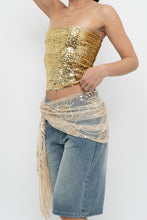 Load image into Gallery viewer, Vintage x Gold Sequin Strapless Top (XS-M)