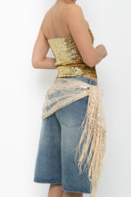 Load image into Gallery viewer, Vintage x Gold Sequin Strapless Top (XS-M)