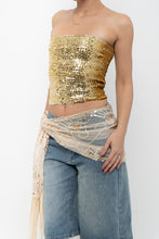 Load image into Gallery viewer, Vintage x Gold Sequin Strapless Top (XS-M)
