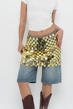 Load image into Gallery viewer, 12TH TRIBE x Jumbo Gold Sequin Skirt (XS-M)