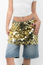 Load image into Gallery viewer, 12TH TRIBE x Jumbo Gold Sequin Skirt (XS-M)