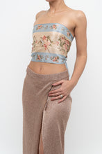 Load image into Gallery viewer, Vintage x Baby Blue Floral Silk Scarf
