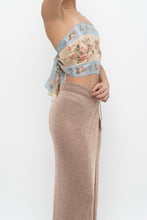 Load image into Gallery viewer, Vintage x Baby Blue Floral Silk Scarf