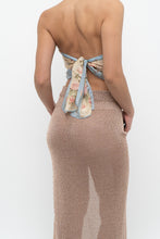 Load image into Gallery viewer, Vintage x Baby Blue Floral Silk Scarf