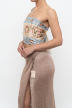 Load image into Gallery viewer, Vintage x Baby Blue Floral Silk Scarf