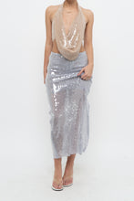 Load image into Gallery viewer, ZARA x Pale Blue Sequin Midi Skirt (XS)