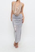 Load image into Gallery viewer, ZARA x Pale Blue Sequin Midi Skirt (XS)