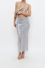 Load image into Gallery viewer, ZARA x Pale Blue Sequin Midi Skirt (XS)