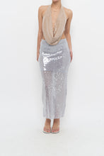Load image into Gallery viewer, ZARA x Pale Blue Sequin Midi Skirt (XS)