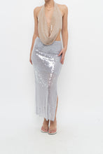 Load image into Gallery viewer, ZARA x Pale Blue Sequin Midi Skirt (XS)