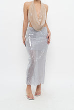 Load image into Gallery viewer, ZARA x Pale Blue Sequin Midi Skirt (XS)