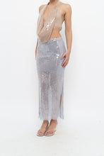 Load image into Gallery viewer, ZARA x Pale Blue Sequin Midi Skirt (XS)