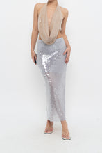 Load image into Gallery viewer, ZARA x Pale Blue Sequin Midi Skirt (XS)