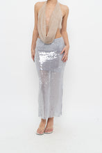 Load image into Gallery viewer, ZARA x Pale Blue Sequin Midi Skirt (XS)