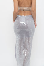 Load image into Gallery viewer, ZARA x Pale Blue Sequin Midi Skirt (XS)
