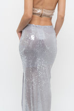 Load image into Gallery viewer, ZARA x Pale Blue Sequin Midi Skirt (XS)