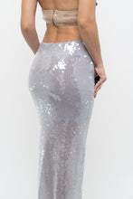 Load image into Gallery viewer, ZARA x Pale Blue Sequin Midi Skirt (XS)