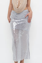Load image into Gallery viewer, ZARA x Pale Blue Sequin Midi Skirt (XS)