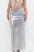 Load image into Gallery viewer, ZARA x Pale Blue Sequin Midi Skirt (XS)