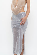 Load image into Gallery viewer, ZARA x Pale Blue Sequin Midi Skirt (XS)