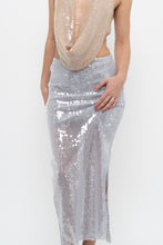 Load image into Gallery viewer, ZARA x Pale Blue Sequin Midi Skirt (XS)