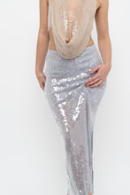 Load image into Gallery viewer, ZARA x Pale Blue Sequin Midi Skirt (XS)