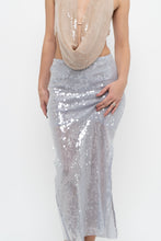 Load image into Gallery viewer, ZARA x Pale Blue Sequin Midi Skirt (XS)