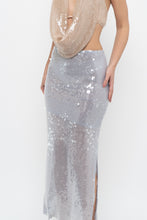Load image into Gallery viewer, ZARA x Pale Blue Sequin Midi Skirt (XS)