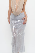Load image into Gallery viewer, ZARA x Pale Blue Sequin Midi Skirt (XS)