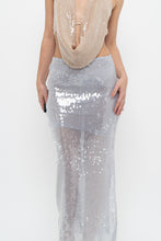 Load image into Gallery viewer, ZARA x Pale Blue Sequin Midi Skirt (XS)