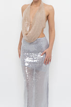 Load image into Gallery viewer, ZARA x Pale Blue Sequin Midi Skirt (XS)