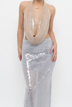 Load image into Gallery viewer, ZARA x Pale Blue Sequin Midi Skirt (XS)