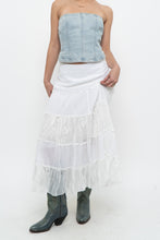 Load image into Gallery viewer, Vintage x White Tiered Maxi Skirt (M)