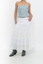Load image into Gallery viewer, Vintage x White Tiered Maxi Skirt (M)