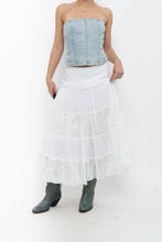 Load image into Gallery viewer, Vintage x White Tiered Maxi Skirt (M)