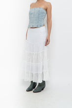 Load image into Gallery viewer, Vintage x White Tiered Maxi Skirt (M)