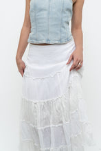 Load image into Gallery viewer, Vintage x White Tiered Maxi Skirt (M)
