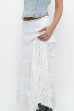 Load image into Gallery viewer, Vintage x White Tiered Maxi Skirt (M)