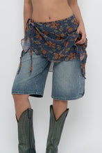 Load image into Gallery viewer, Vintage x Made in USA x Blue Floral Sheer Wrap Cover Skirt (XS-XL)