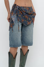Load image into Gallery viewer, Vintage x Made in USA x Blue Floral Sheer Wrap Cover Skirt (XS-XL)