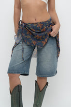 Load image into Gallery viewer, Vintage x Made in USA x Blue Floral Sheer Wrap Cover Skirt (XS-XL)