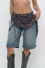 Load image into Gallery viewer, Vintage x Made in USA x Blue Floral Sheer Wrap Cover Skirt (XS-XL)