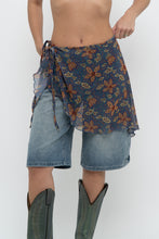 Load image into Gallery viewer, Vintage x Made in USA x Blue Floral Sheer Wrap Cover Skirt (XS-XL)