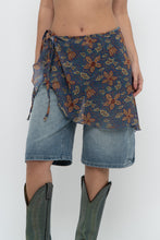 Load image into Gallery viewer, Vintage x Made in USA x Blue Floral Sheer Wrap Cover Skirt (XS-XL)