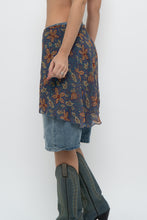Load image into Gallery viewer, Vintage x Made in USA x Blue Floral Sheer Wrap Cover Skirt (XS-XL)