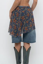 Load image into Gallery viewer, Vintage x Made in USA x Blue Floral Sheer Wrap Cover Skirt (XS-XL)
